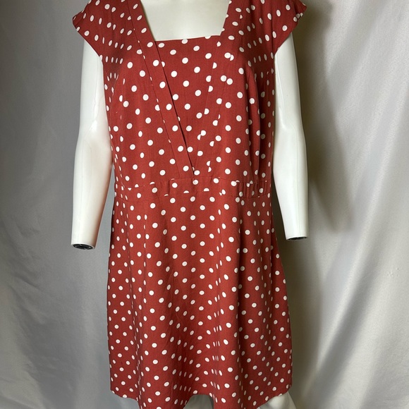 NWT Bravissimo Brand Size 14 Polka Dot Dress Rust  & White - Picture 1 of 5